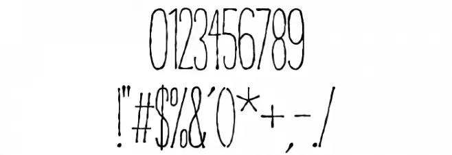 Pablo Skinny Font OTHER CHARS