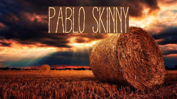Pablo Skinny Font examples