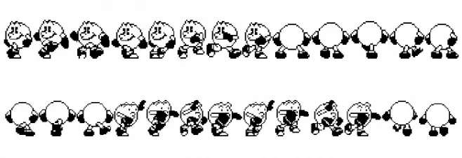 Pac-Man 2 The New Adventures Fuentes MAYÚSCULAS