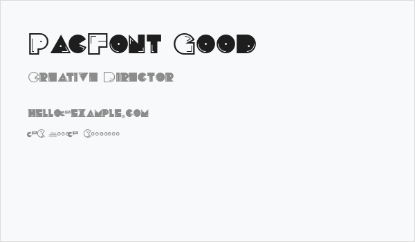 PacFont Good Business Card