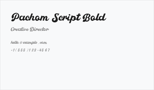 Pachom Script Bold Business Card