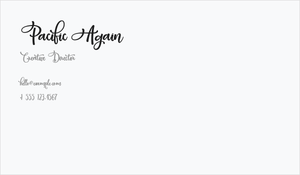 Pacific Again Business Card