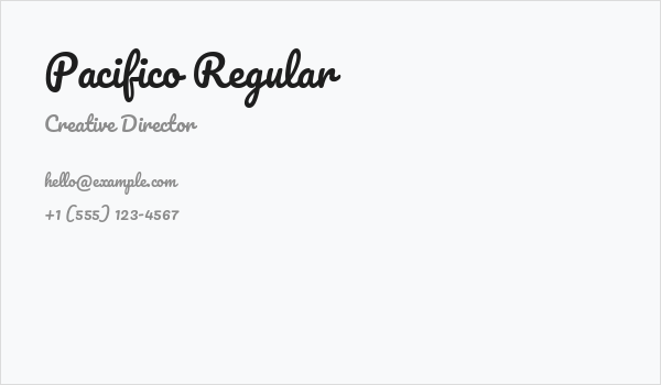 Pacifico Regular Business Card