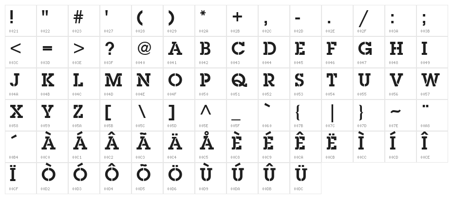 Pack In Character Map