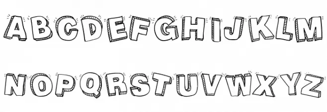 Packaging Funny Font UPPERCASE