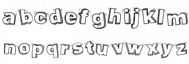 Packaging Funny Font LOWERCASE