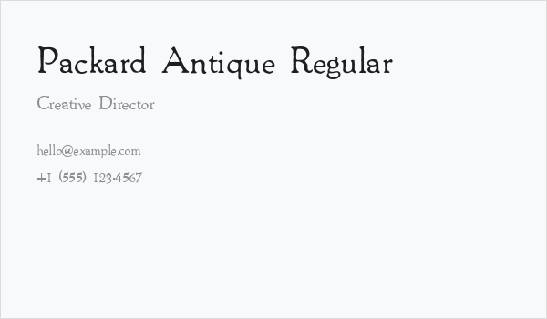 Packard Antique Regular Business Card