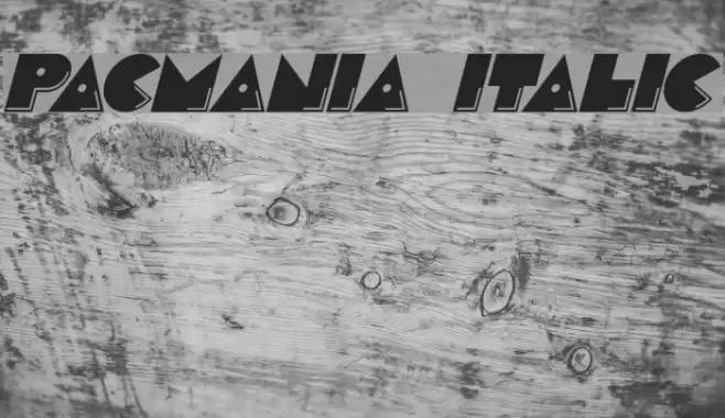Pacmania Italic Font examples