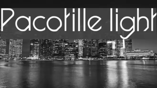 Pacotille light Font examples