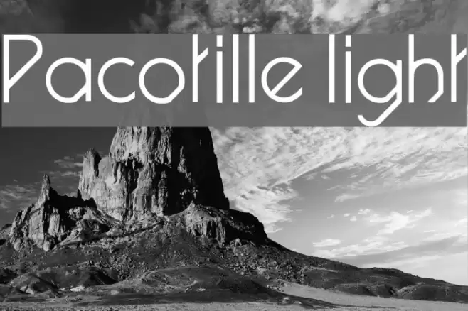 Pacotille light Font examples