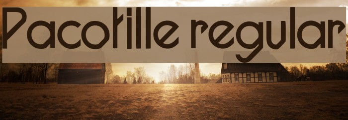 Pacotille regular Font examples