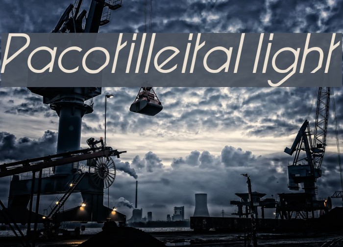Pacotilleital light Font examples