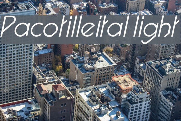Pacotilleital light Font examples