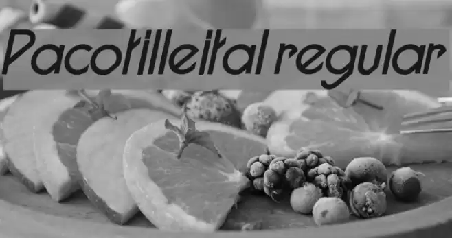Pacotilleital regular Font examples