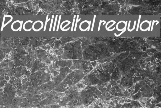 Pacotilleital regular Font examples