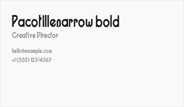 Pacotillenarrow bold Business Card