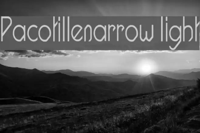 Pacotillenarrow light Font examples