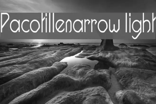 Pacotillenarrow light Font examples