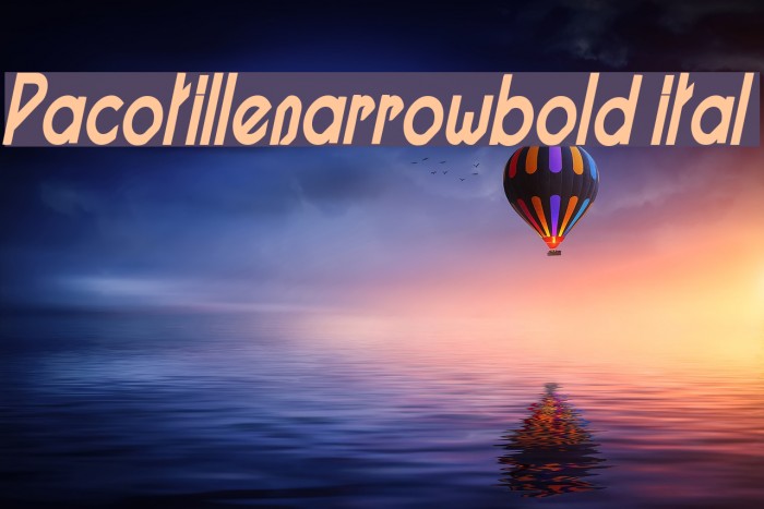 Pacotillenarrowbold ital Font examples