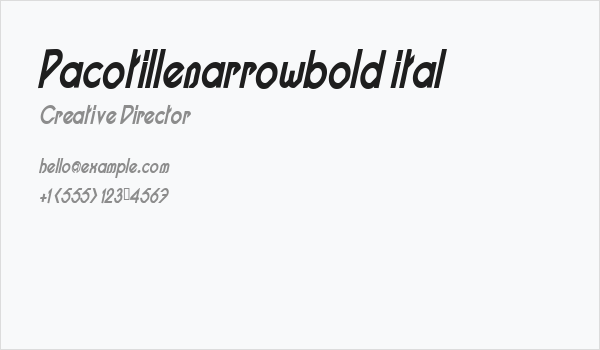 Pacotillenarrowbold ital Business Card