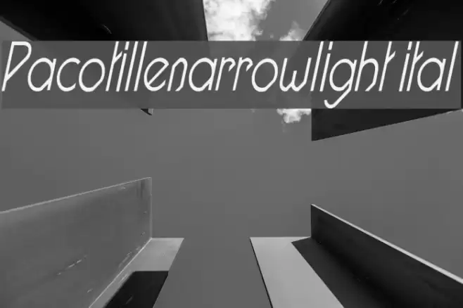Pacotillenarrowlight ital Font examples