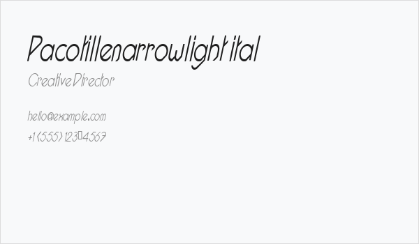 Pacotillenarrowlight ital Business Card