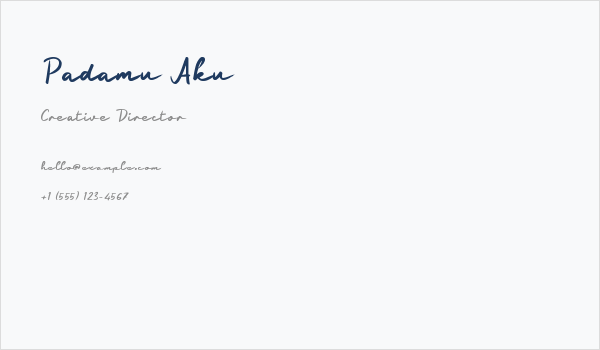 Padamu Aku Business Card