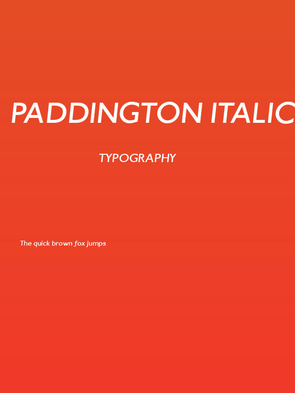 Paddington Italic Poster