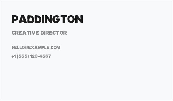Paddington Business Card