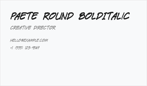 Paete Round BoldItalic Business Card