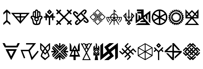Pagan Symbols Font LOWERCASE