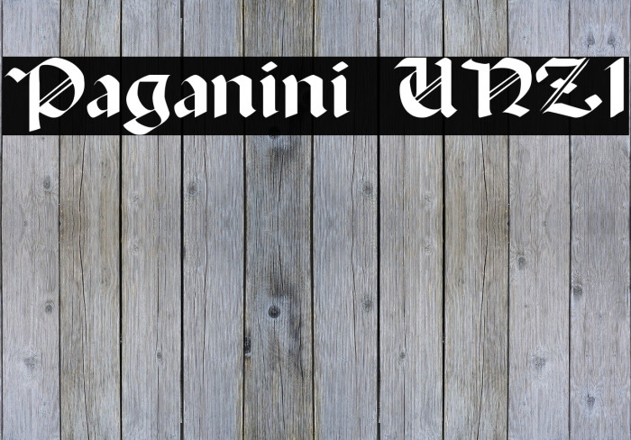 Paganini UNZ1 Font examples