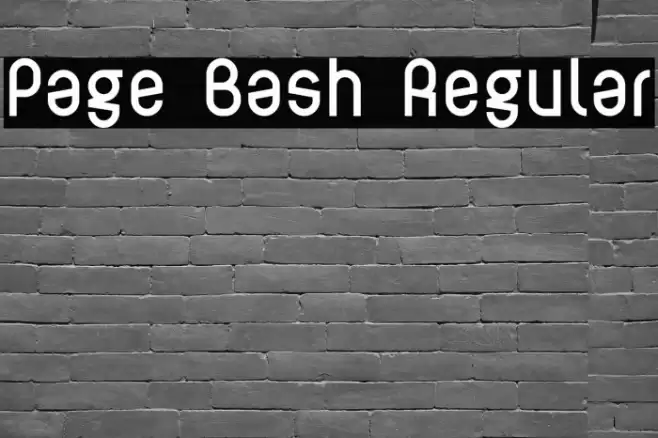 Page Bash Regular Font examples