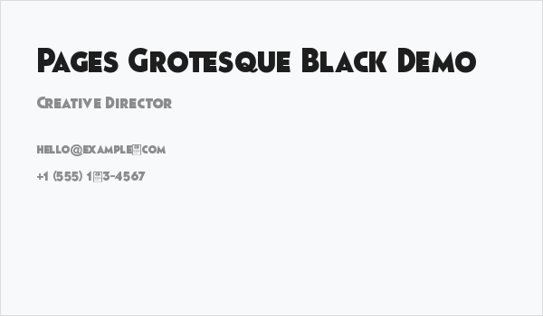 Pages Grotesque Black Demo Business Card