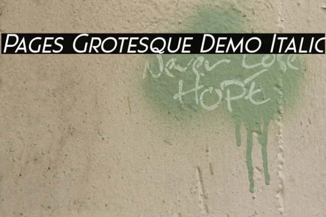 Pages Grotesque Demo Italic Example 1