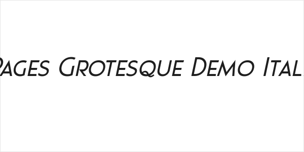 Pages Grotesque Demo Italic Logo