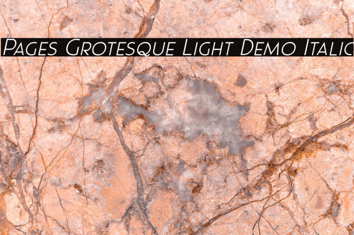 Pages Grotesque Light Demo Italic Font examples