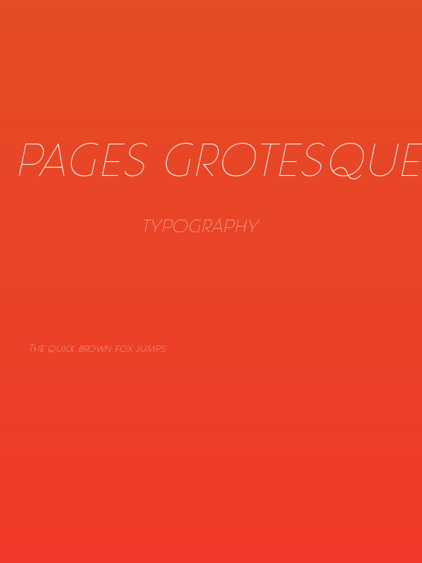 Pages Grotesque Thin Demo Italic Poster