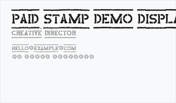 Paid Stamp Demo Display Business Card