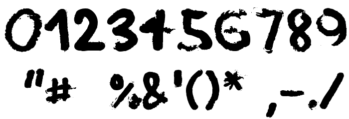 Paint HandRegular Font OTHER CHARS