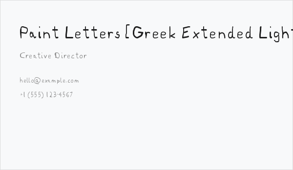 Paint Letters [Greek Extended Light] Business Card