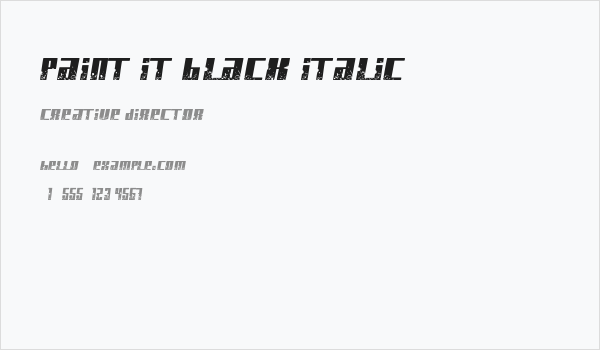 Paint it black Italic Business Card