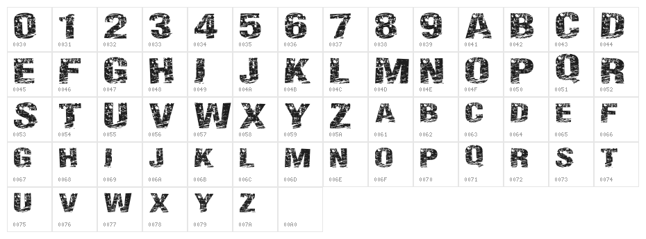 PaintScratch Character Map