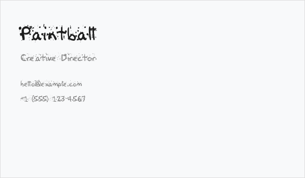 Paintball Business Card