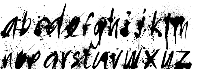 Painted Messy Font LOWERCASE