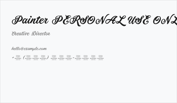 Painter PERSONAL USE ONLY Business Card