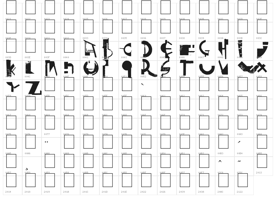 Painter Character Map