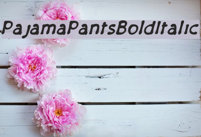 PajamaPantsBoldItalic Font examples