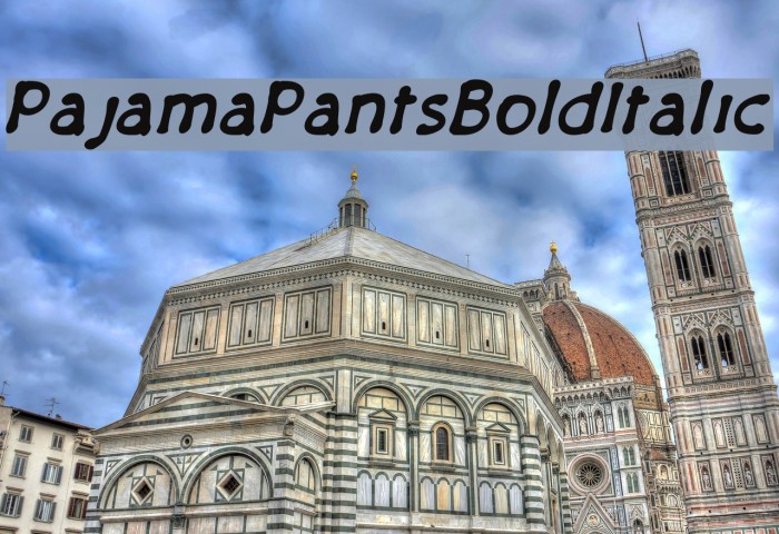 PajamaPantsBoldItalic Font examples