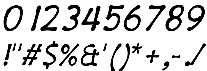 PajamaPantsItalic Font OTHER CHARS